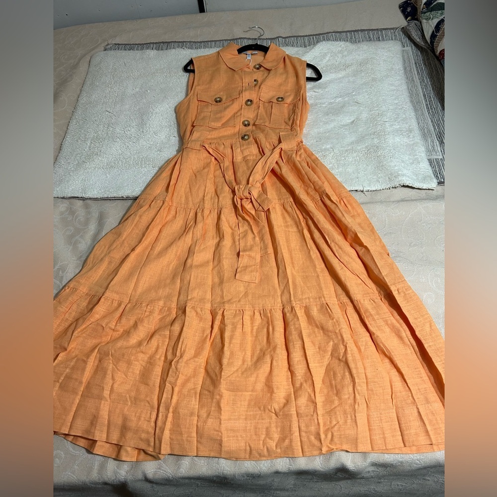 Derek Lam Peach Midi Dress - Picture 5 of 12